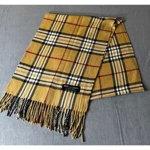 100‎ Cashmere Scarf Check Plaid (Made in Scotland) 72" Long